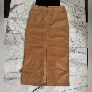 Kirious corduroy skirt tan L boho preppy classic midi retro academia Vintage